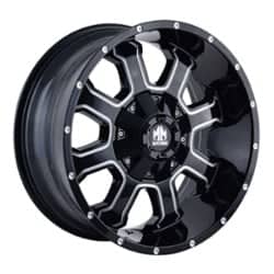 Mayhem 8103 Fierce 17x9 6x135/6x139.7 -12 ET 106 CB Black w/Milled Spokes