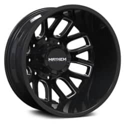 Mayhem 8107 Cogent Dually Rear 22x8.25 8x200 -192 ET 142 CB Gloss Black w/Milled Spokes