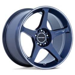 Motegi MR159 Battle V 18x9.5 5x120 0 ET 74.1 CB Obsidian Blue/Machined Stripe
