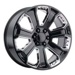 OE Creations 113 22x9 6x139.7 24 ET 78.1 CB Gloss Black w/Chrome Accents