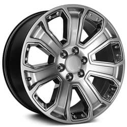 OE Creations 113 22x9 6x139.7 24 ET 78.1 CB Hyper Silver Dark w/Chrome Accents