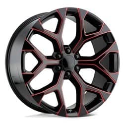 OE Performance 176 20x9 6x139.7 24 ET 78.1 CB Black Milled Red