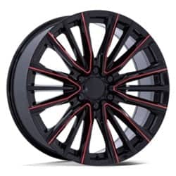 Performance Replicas PR223 24x10 6x139.7 28 ET 78.1 CB Black Milled Red