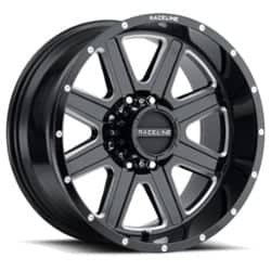 Raceline 940M Hostage 22x12 8x165.1 -44 ET 125.2 CB Gloss Black & Milled