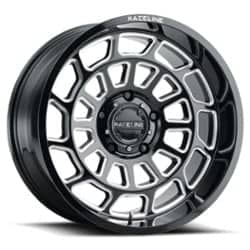 Raceline 955M Warp 22x10 8x170 -19 ET 125.2 CB Black w/Milled Spokes
