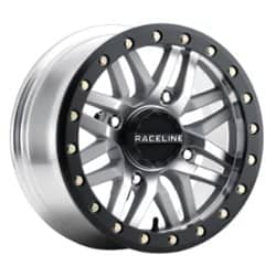 Raceline A91MA Ryno UTV 12x7 4x137 0 ET 132.5 CB Black Machined As Cast True Beadlock