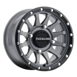 Raceline A95SG Trophy 14x7 4x137 38 ET 110.2 CB Stealth Gray Simulated Beadlock