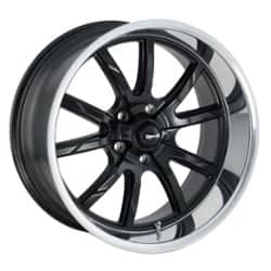Ridler 650 17x7 5x114.3 0 ET 83.8 CB Matte Black w/Polished Lip