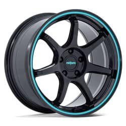 Rotiform BPU RC208 19x8.5 5x100 35 ET 66.6 CB Gloss Black w/Teal Stripe