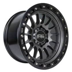 Scale 4x4 S04 17x9 6x139.7 -25 ET 106.3 CB Matte Gunmetal w/Black Simulated Beadlock