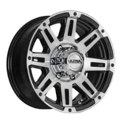 Ultra 226 Machine Trailer 16x6.5 6x139.7 0 ET 105 CB Gloss Black w/ Diamond Cut Face & Clear Coat