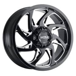 Ultra 230 Villain 20x10 6x139.7/6x135 -25 ET 106.1 CB Gloss Black with Milled Accents and Clear Coat