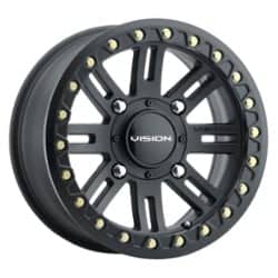 Vision 356 Manx 15x7 4x156 13 ET 131.1 CB Satin Black w/Satin Black Ring