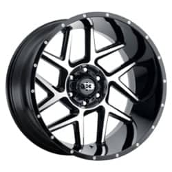 Vision 360 Sliver 24x12 8x165.1 -51 ET 125.2 CB Gloss Black Machined Face
