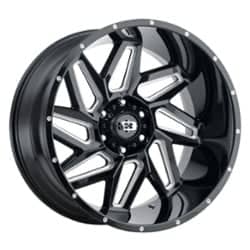 Vision 361 Spyder 22x10 5x139.7 -19 ET 108 CB Gloss Black Milled Spokes