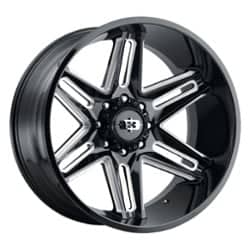 Vision 363 Razor 22x10 5x139.7 -19 ET 108 CB Gloss Black Milled Spoke