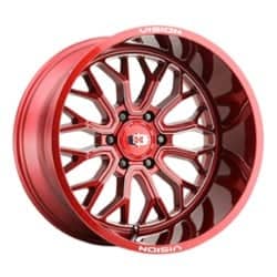 Vision 402 Riot 22x10 6x139.7 -19 ET 106.2 CB Red Tint Milled Spoke