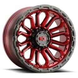 Vision 405 Korupt 16x8 5x114.3 0 ET 83 CB Gloss Red w/Gloss Black Lip