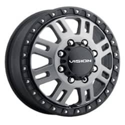 Vision 408 Manx 2 Front 17x6.5 8x165.1 121 ET 125.2 CB Satin Gray/Black Lip Ring