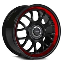 Vision 478 Alpine 17x8 5x114.3/5x120 38 ET 73.1 CB Gloss Black Red Tint Brushed Lip
