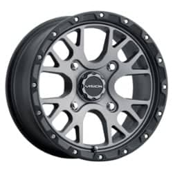 Vision 545 Rocker ATV 14x7 4x156 38 ET 131.1 CB Gunmetal w/ Satin Black Lip