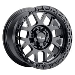 Weld Off-Road Cinch W105 17x9 6x135/6x139.7 0 ET 106.1 CB Gloss Black Milled /Gloss Black