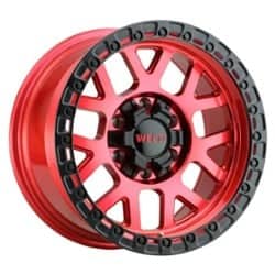 Weld Off-Road Cinch W133 17x9 6x135/6x139.7 -12 ET 106.1 CB Candy Red / Satin Black