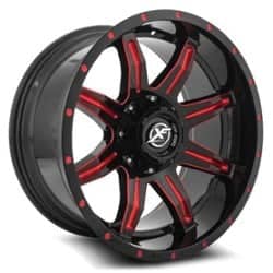 XF Off-Road XF-215 24x12 5x139.7/5x150 -44 ET 110.3 CB Gloss Black Red Milled