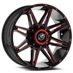 XF Off-Road XF-220 22x10 5x127/5x139.7 -24 ET 78.1 CB Gloss Black Red Milled