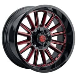 Xtreme NX-28 22x10 Blank 8 Lug -25 ET 130.8 CB Midnight Black / Red MG Milling