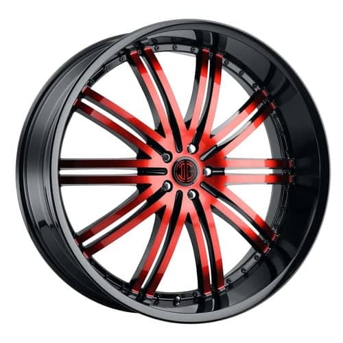 2Crave Number 11 24x10 Blank 5 Lug / Blank 6 Lug 15 ET 78.3 CB Gloss Black / Red Face (N11-2410Z15MRF)