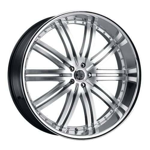 2Crave Number 11 24x10 Blank 5 Lug / Blank 6 Lug 15 ET 78.3 CB Platinum Silver Diamond Cut Chrome Lip (N11-2410Z15MPSK)