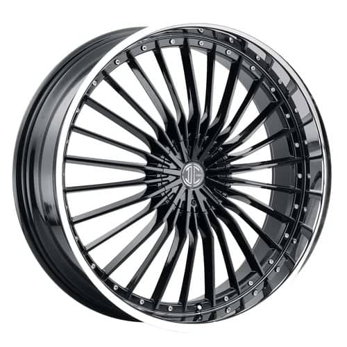 2Crave Number 26 22x8.5 Blank 5 Lug 38 ET 74.1 CB Gloss Black Chrome Lip (N26-2285Z38JGBK)
