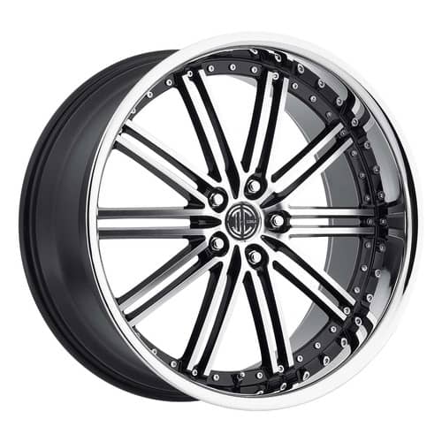 2Crave Number 33 20x8.5 Blank 5 Lug 10 ET 74.1 CB Gloss Black Diamond Cut Chrome Lip (N33-2085Z10JK)