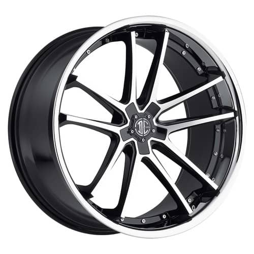 2Crave Number 34 20x8.5 Blank 5 Lug 15 ET 74.1 CB Gloss Black Diamond Cut Chrome Lip (N34-2085Z15JK)