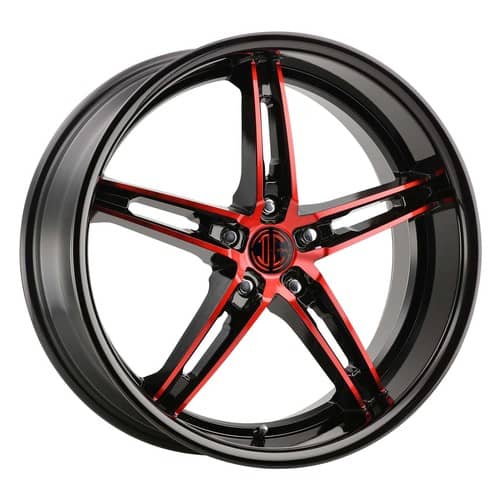 2Crave Number 38 18x8 Blank 5 Lug 35 ET 72.56 CB Gloss Black / Red Machined (N38-1880Z35FRF)