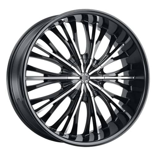 2Crave Number 43 24x9.5 Blank 6 Lug 15 ET 78.3 CB Gloss Black Machined (N43-2495Z15MB)