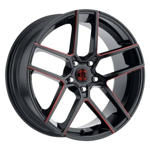2Crave Number 54 20x9 Blank 5 Lug 35 ET 74.1 CB Gloss Black / Red Machined (N54-2090Z35JBRX)