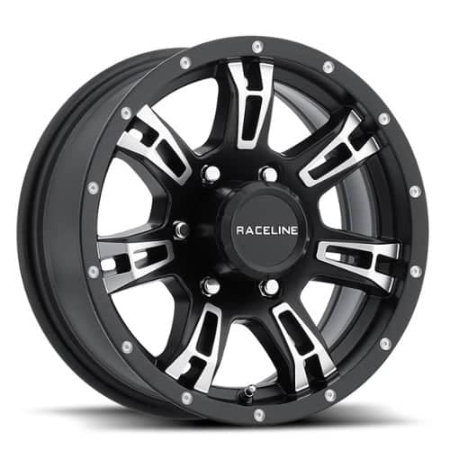 Raceline 840 Arsenal Trailer 15x6 6x139.7 0 ET 108 CB Black Machined (840-56060)