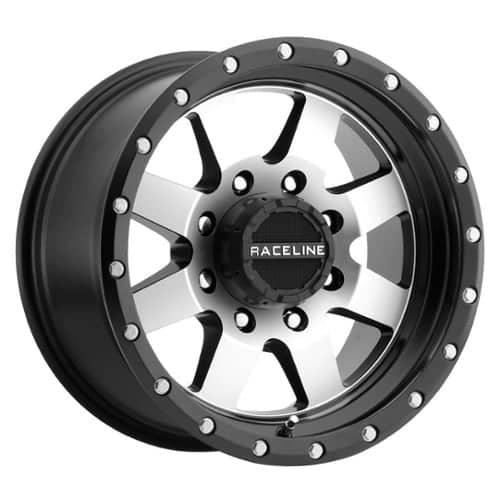 Raceline 935M Defender 16x8 5x127 0 ET 83.8 CB Black with Machined Face (935M-68050-00)