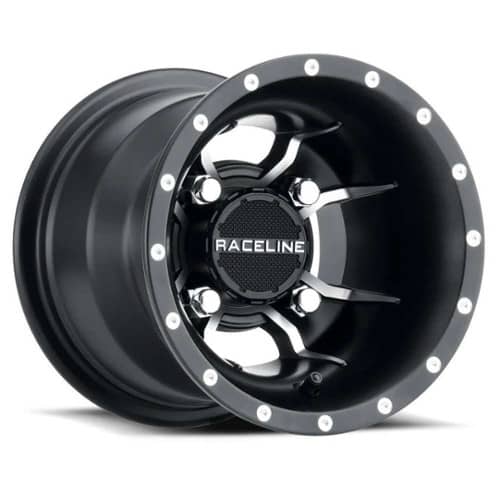 Raceline A77 Mamba UTV 9x8 4x110 -35 ET 86 CB Satin Black Machined (A7798011-35)