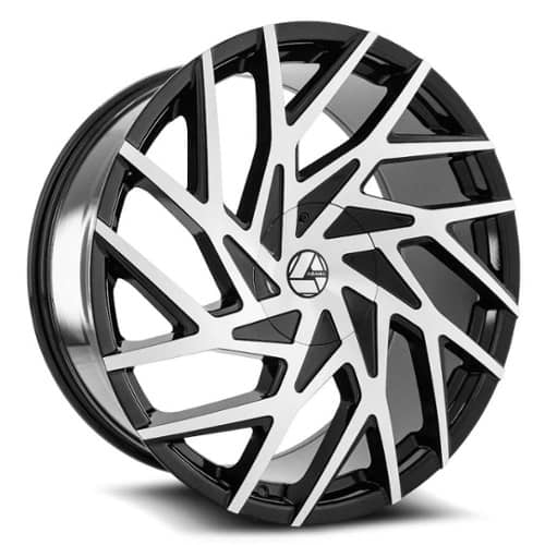 Azara AZA 518 22x9.5 5x115/5x127 15 ET 78.1 CB Gloss Black Machined (AZA51822955115127+15BM)