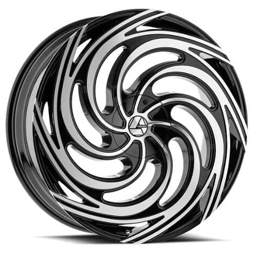 Azara AZA 519 28x9.5 5x115/5x120 32 ET 78.1 CB Gloss Black Machined (AZA51928955115120+32BM)