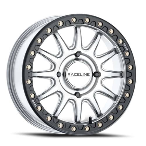 Raceline Alpha Beadlock UTV 15x7 4x156 10 ET Hyper Silver (A14SB-57056+10)