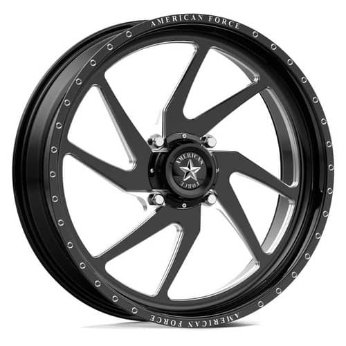 American Force K02 Sonic UTV 20x7 4x156 0 ET 115 CB Black Milled (AFTOK02LE111-2-20)