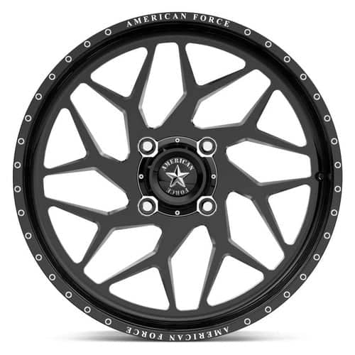 American Force K05 Coyote UTV 20x7 4x156 0 ET 115 CB Black Milled (AFTOK05LE111-2-20)