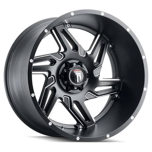 American Truxx AT186 Spurs 24x14 8x180 -76 ET 125.2 CB Black/Milled (AT186-24478M-76)