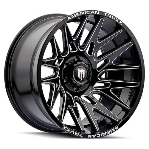 American Truxx AT1919 Evolution 22x12 8x180 -44 ET 125.2 CB Black/Milled (AT1919-22278BM)