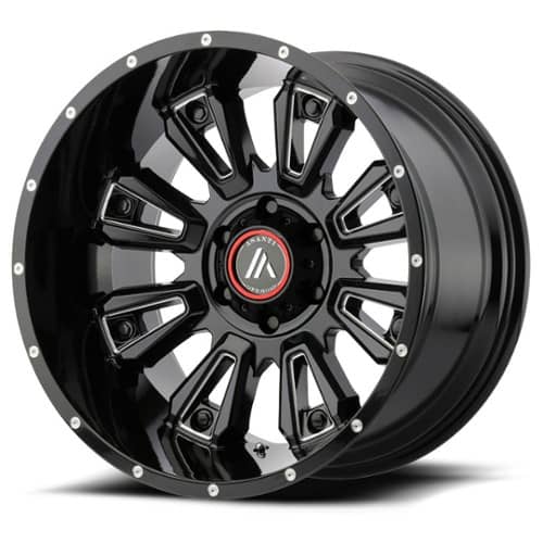 Asanti AB808 Blackhawk 20x9 6x139.7 -12 ET 106.3 CB Gloss Black Milled (AB808-20906812NGB)