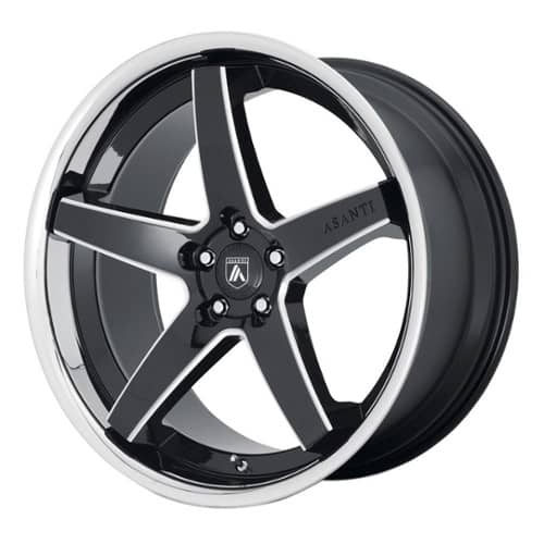 Asanti ABL-31 Regal Gloss Black Milled with Chrome Lip (ABL31-20901515BK)